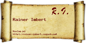 Rainer Imbert névjegykártya
